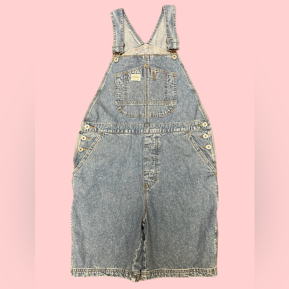 Vintage Y2K UNIONBAY Denim Overalls shorts women’s size XL